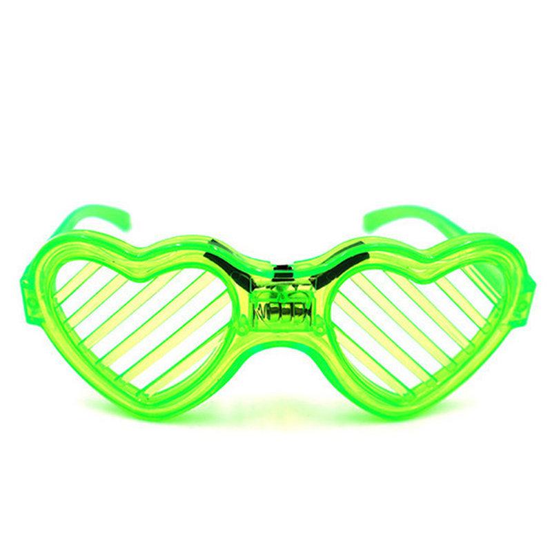 LED Light-up Flashing Glasses: Square, Heart-shaped, Venetian Blind Styles