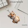 2D Cute Little Tiger Keychain Cartoon Animal Flat Pendant Acrylic Ornament Charms for Bag Hanging Decoration Party Festive Gift