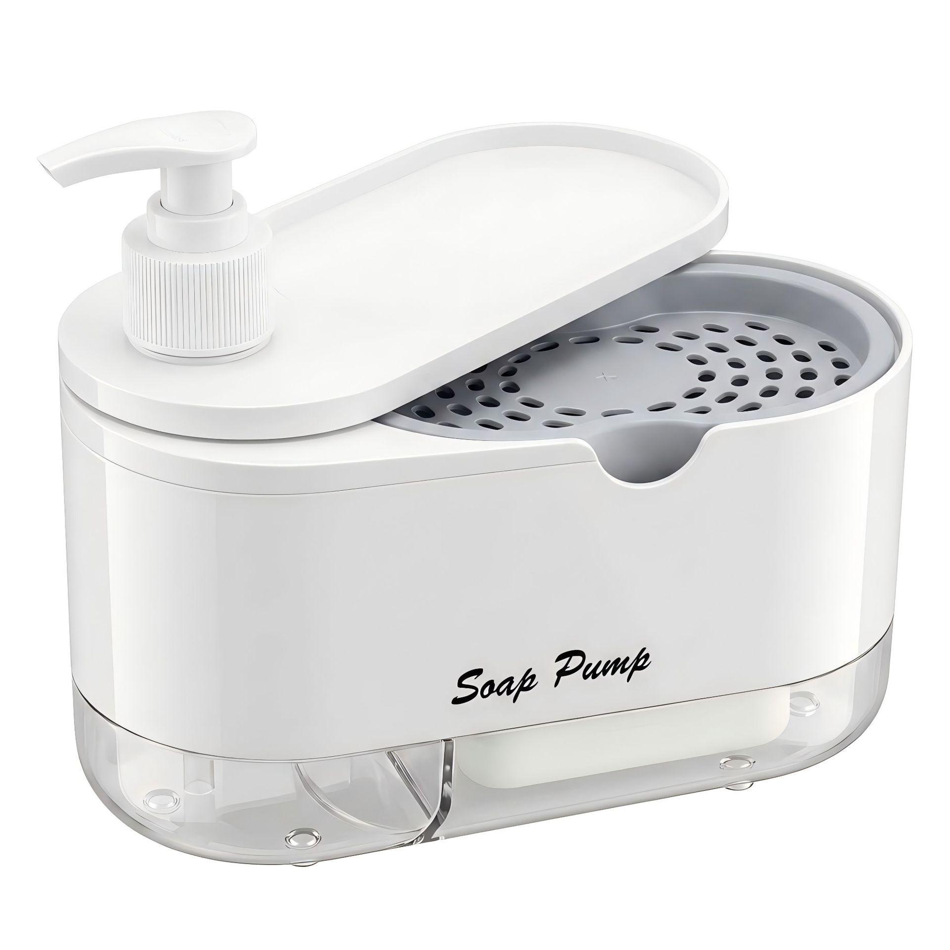 Dual-Use Soap and Sponge Dispenser for Kitchen & Bathroom