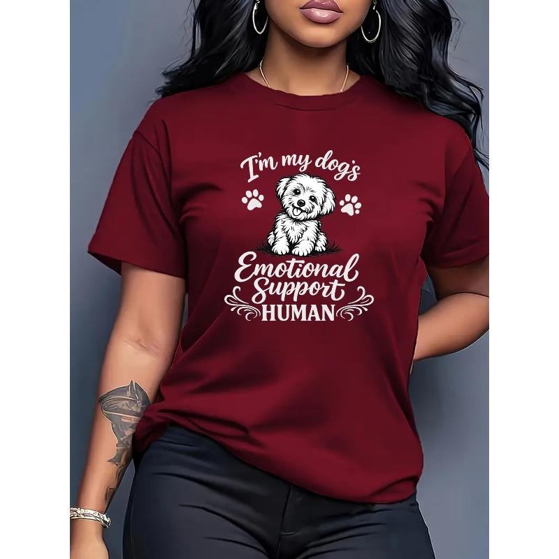 

Women s Short-sleeved T-shirt with Paw Print and Dog Design, Featuring Black and White Puppy Prints. Perfect for Dog Lovers, S багровый