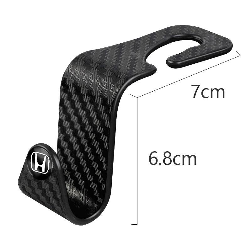 2Pcs Car Hidden Seat Hook Multi-Purpose Carbon Fiber Texture Honda Car Seat Back Creative Multi-function On-Board Hooks XI6
