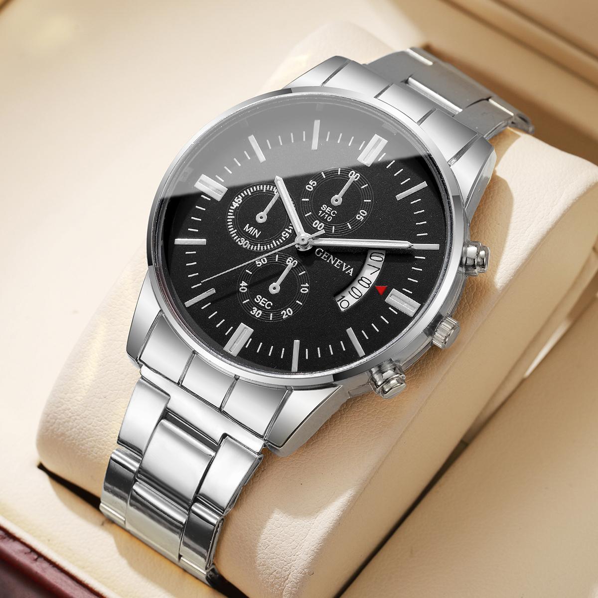 

1/2/3/4 шт. Модные мужские деловые часы Роскошные календарные кварцевые часы для мужчины Часы Montre Homme