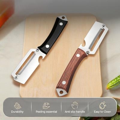 Yousheng Vegetable Peeler with Ergonomic Handle 2-in-1 Bottle Opener Non-slip Kitchen Peeler Sharp Wide Blade Fast Peeling