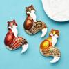 1Pc Rhinestone Enamel Fox Brooches For Women Animal Party Causal Brooch Pins Gifts