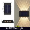 LED Solar Lights Wall Lamp Waterproof Outdoor UP and Down Lighting Solar Powered Lamps Garden Fence Yard Decoration Sunlight