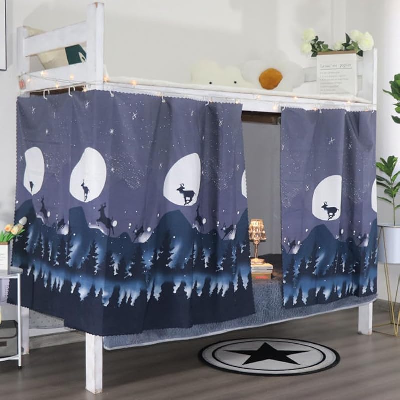 Students Dorm Bunk Bed Curtain Home Privacy Bed Shading Curtain Net Bed Cloth Dustproof Blackout Bed Canopy Bedding Curtain Students Dormitory Tent