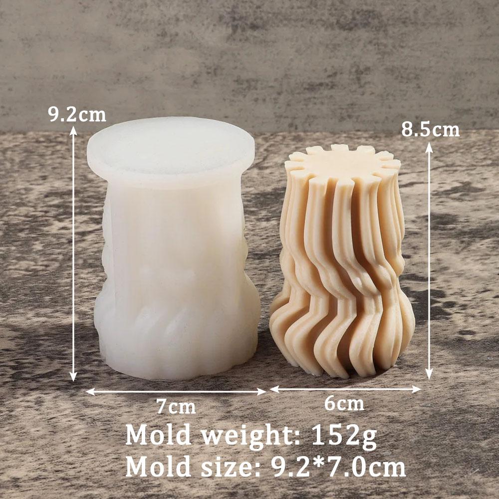 DIY Geometric Column Collections Candle Silicone Mold DIY Handmade Stripe Aromatherapy Candle Gypsum Making Mould Home Decor