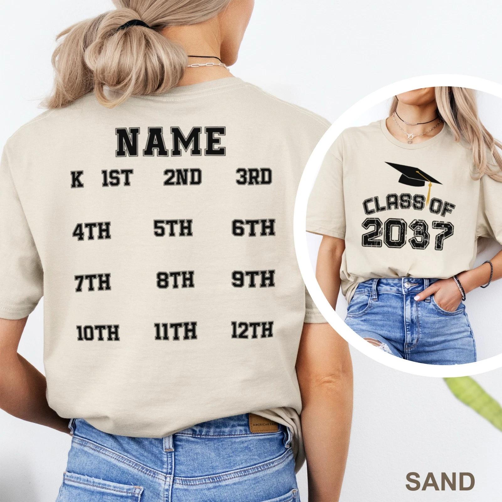 Personalized Handprint School Shirt, Class Of 2037 Shirt, Back to School, 203389 M
