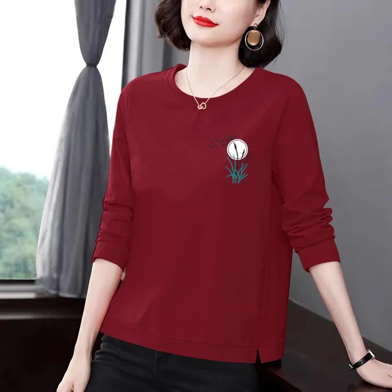 Sweatshirt for Women Cotton Loose Oversized Long Sleeve T-Shirt Comfortable Round Neck Casual Pullover Top Sweatshirt