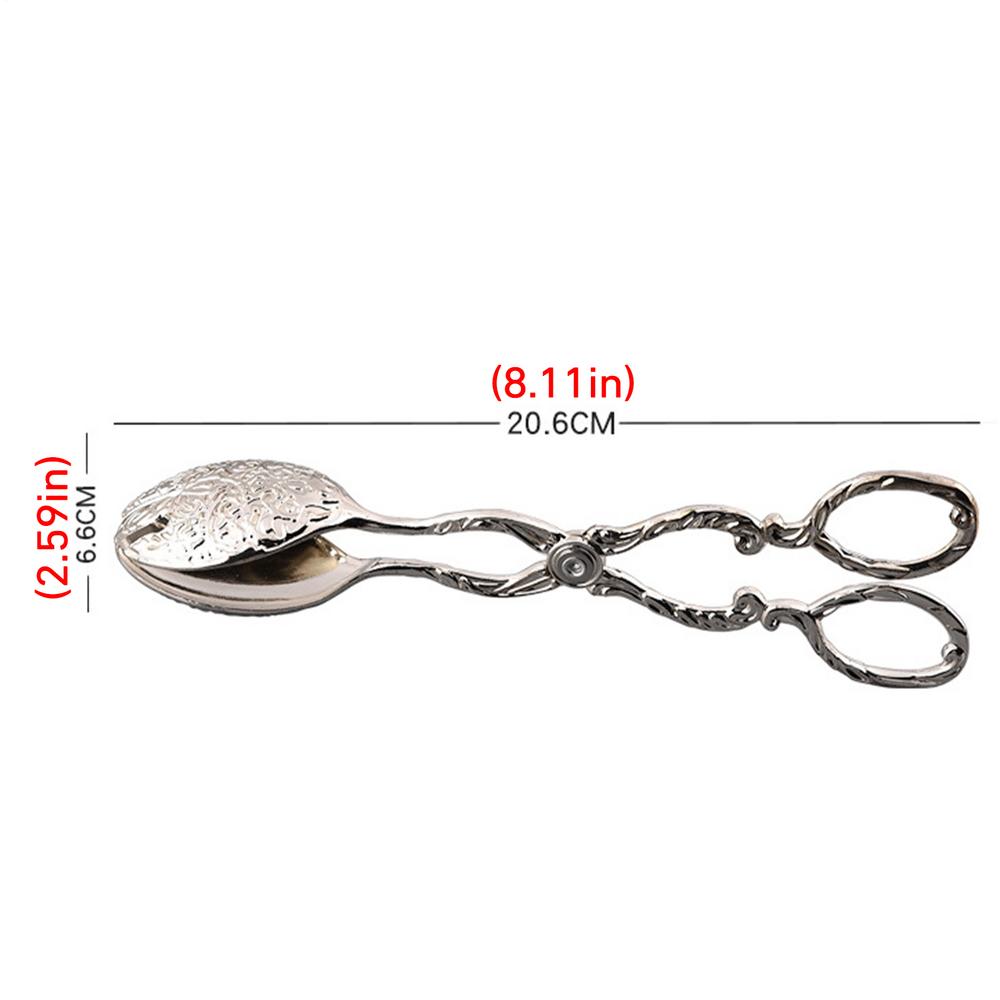 

Fruit Salad Cake Clip Buffet Food Tong Gold-plated Salad Pastry Clamp Snack Cake Clip Baking Barbecue Tool VintageStyle
