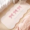 Girly Style Carpets for Living Room Pink Bow Bedroom Decor Carpet Fluffy Soft Irregular Bedside Rug Home Thicken Plush Floor Mat