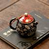 Black Glazed Silver Pattern Ceramic Sketch Pot KungFu TeaSet Household Ball Hole Filter Teapot A Heron Lotus Life Dragon Dan Pot