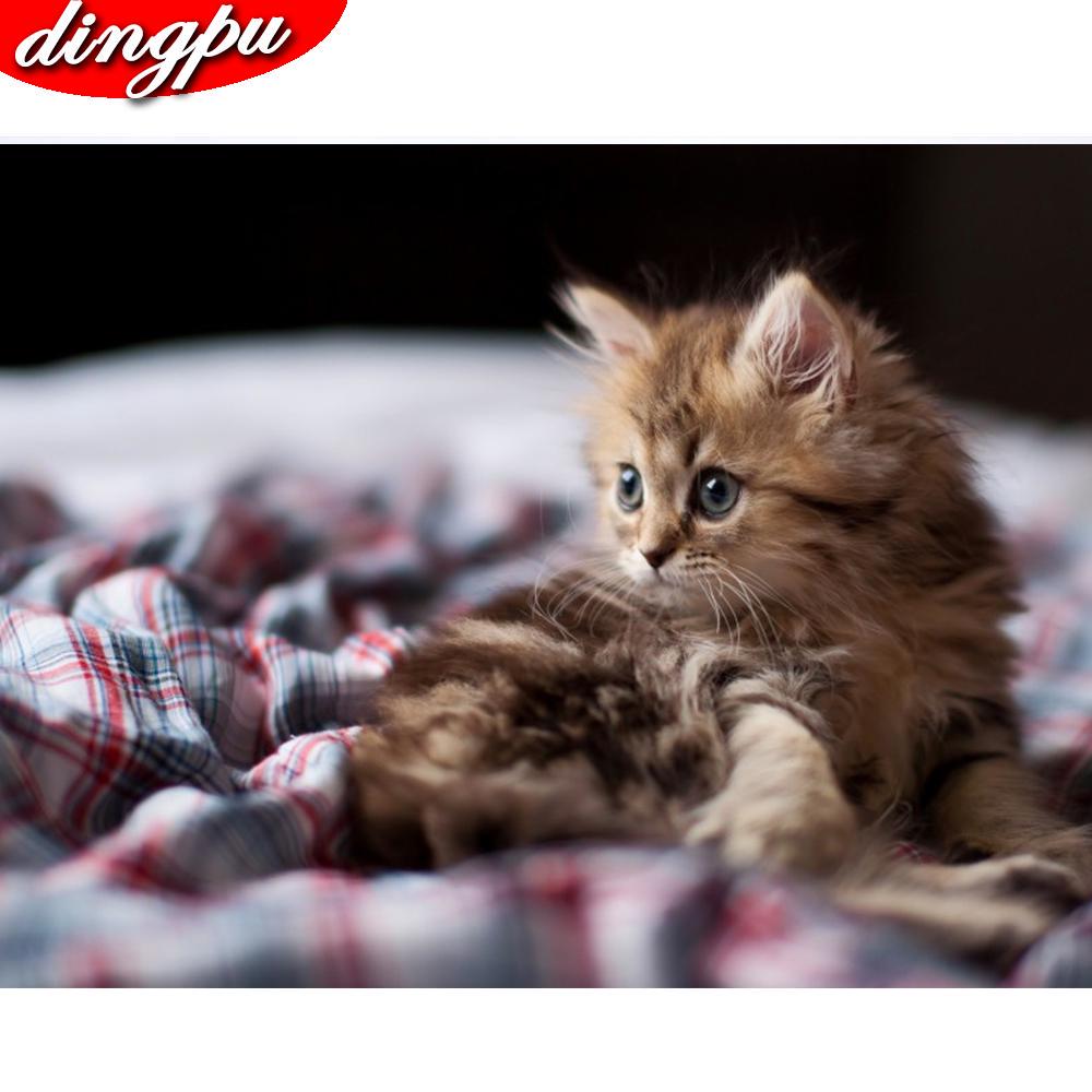 DIY Diamond Painting 5D Animal Full Round Diamond Mosaic Cat Embroidery Home Decoration Sale