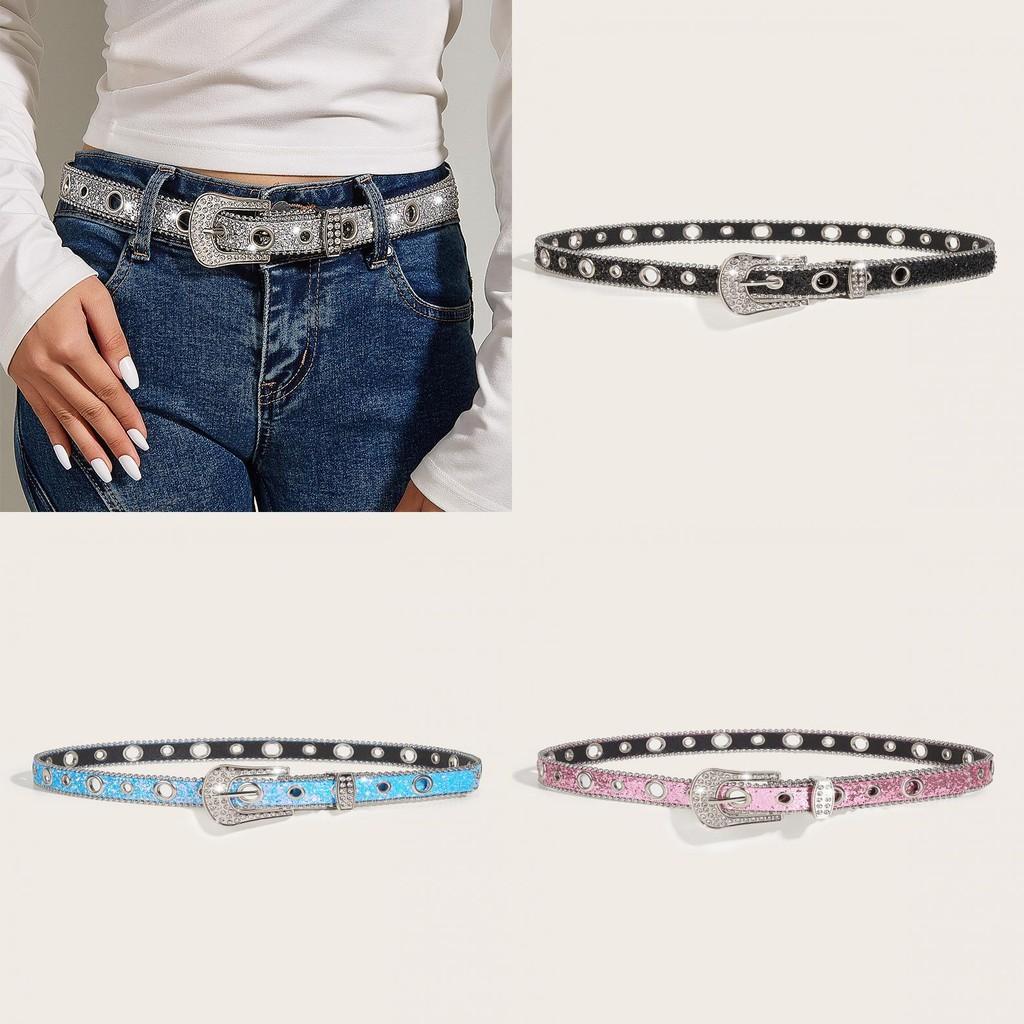 Rhinestone Large Small Hole Waist Belt Ladies Sequin Decoration Gift Fashion