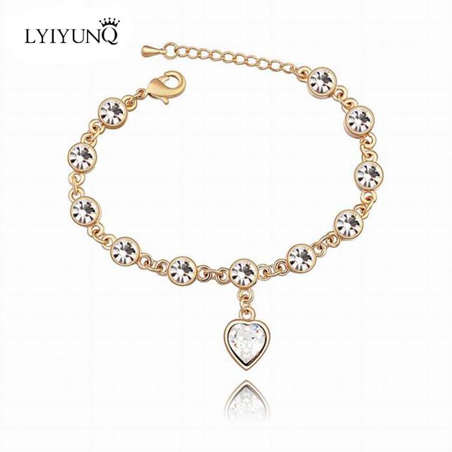 Fashion Bracelet Wedding Female Heart Crystal Bracelets For Women Luxury Temperament Silver -Color Fine Jewelry Gift