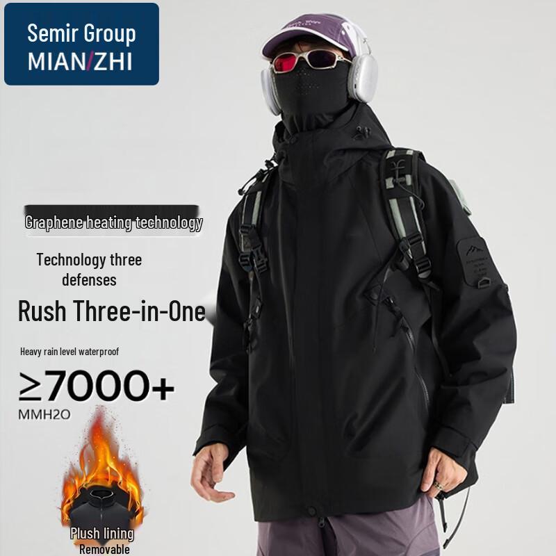 Men's 3-in-1 Hooded Windproof Outdoor Jacket