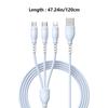 3 In 1 66W Data Cable  Liquid 6A Super Fast Charging Fast Charging Three In One Charging Cable 1.2M