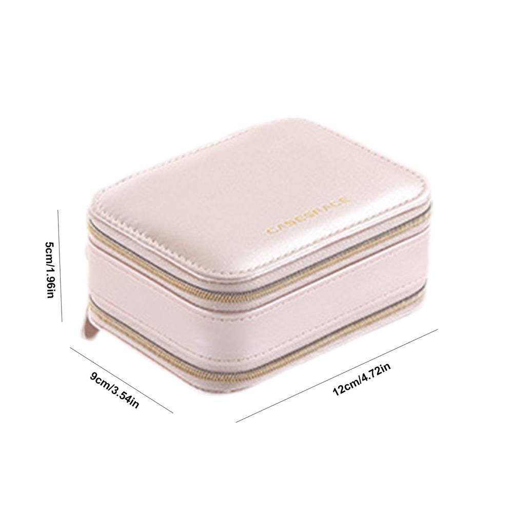 

Travel Jewelry Boxes For Women Travel Jewelry Cases For Women Large Capacity Cute Jewelry Organizer With Small Mirror For розовый