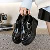 Fashion 8.5CM New Patent Synthetic Leather Platform Wedge Chunky Sneakers Spring Fashion Boots Pumps Hook Women Autumn Pupil Shoes