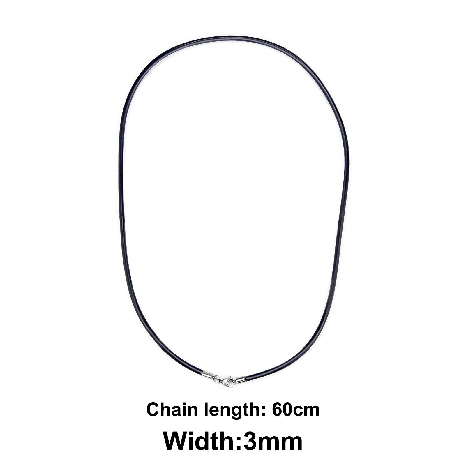 

2/2,5/3 мм Простой резиновый шнурок-ожерелье Для мужчин Женщин Модные украшения Подарок Повседневное Ожерелье с круглым вырезом Черное