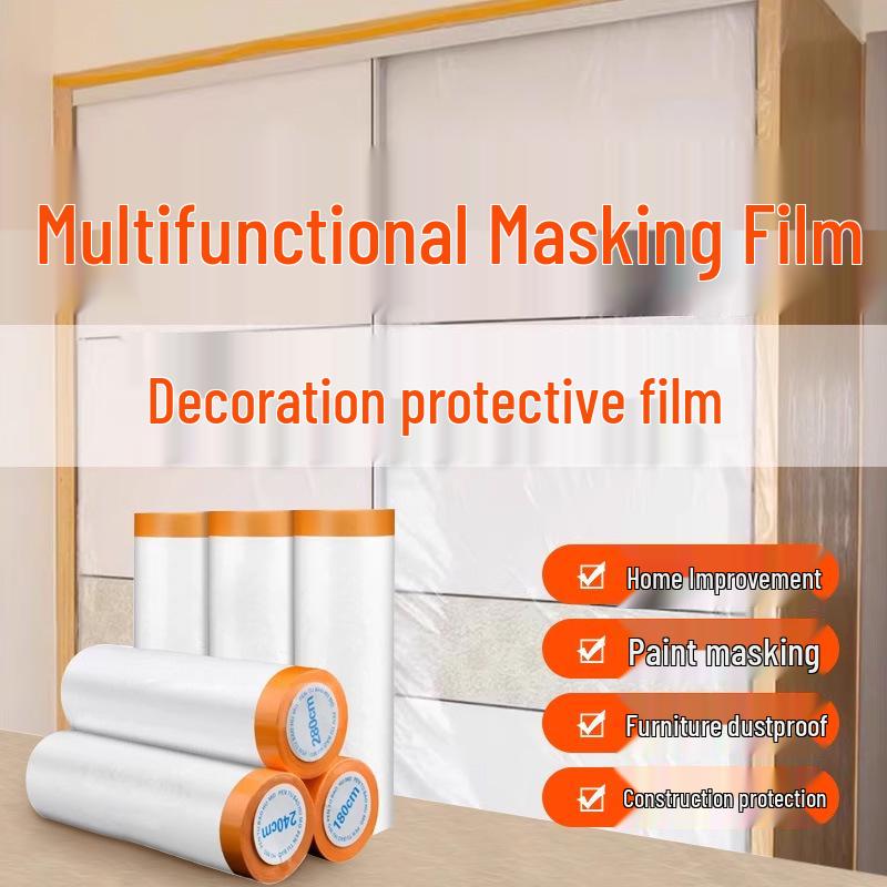 

Многоцелевая пылезащитная защитная пленка для домашнего декора, мебели и покраски автомобилей распылением. Masking Tape Film, 30cm x 20m прозрачный
