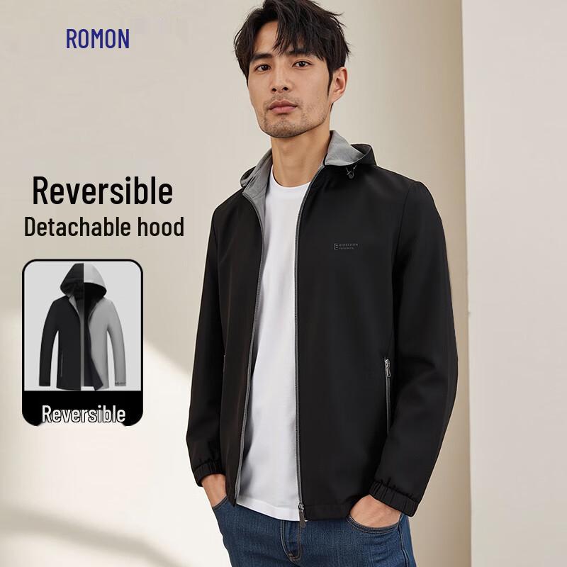 ROMON E Men's Reversible Detachable Hooded Jacket