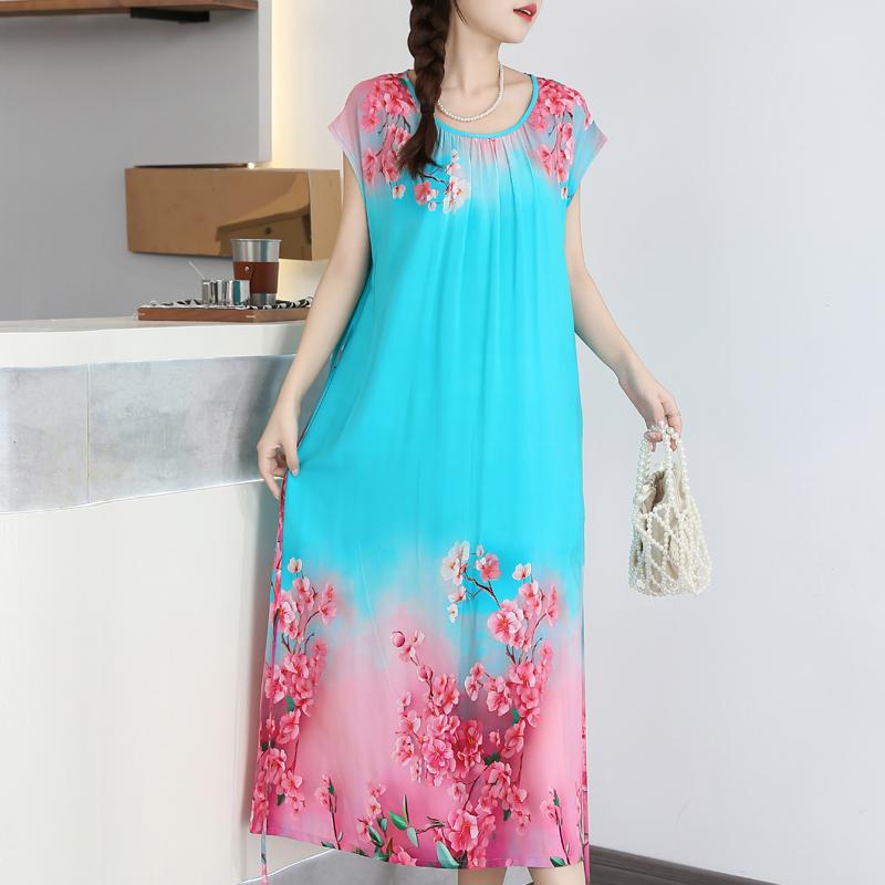 Elegant Summer Loose Dress Woman Clothing Casual Loose Plus Size Long Dresses