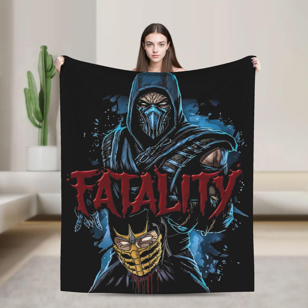 Sub-Zero Mortal Kombat Wool Blankets Fashion Throw Blankets for Home Hotel Sofa 200x150cm Plush Thin Quilt
