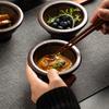 Japanese-Style Thickened Small Bowl Restaurant Hot Pot Restaurant Dipping Hot Sauce Bowl Retro Ceramic Tableware Household Rice Bowl Premium Sense