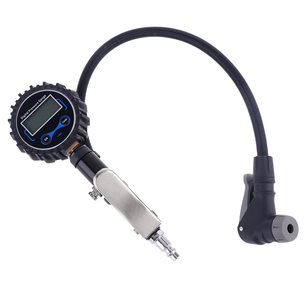 Practical Digital Tire Inflator with Hose Pressure Gauge Heavy Duty Quick Decrease Tire Pressure 0.5 Display Resolution