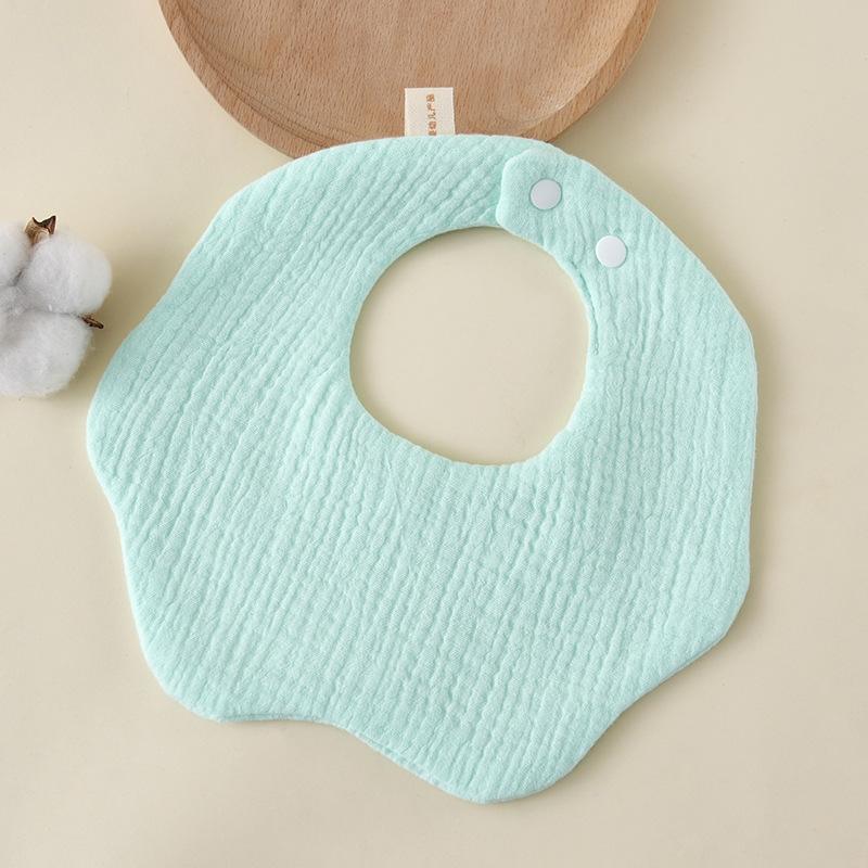 6 Layer Muslin Baby Bibs 360 Degree Rotating Drool Bibs Flower Shaped Solid Soft Skin Friendly For Infants