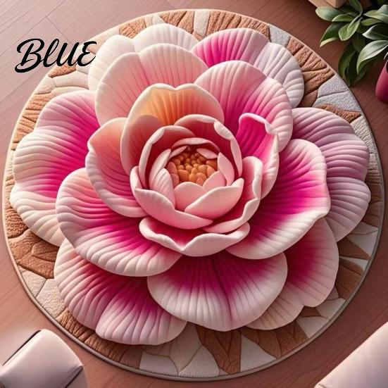 Floral Patterned Bathroom Diatomaceous Earth Absorbent Quick Sunflower Area Rug 3D Dry Plush Floor Decoration