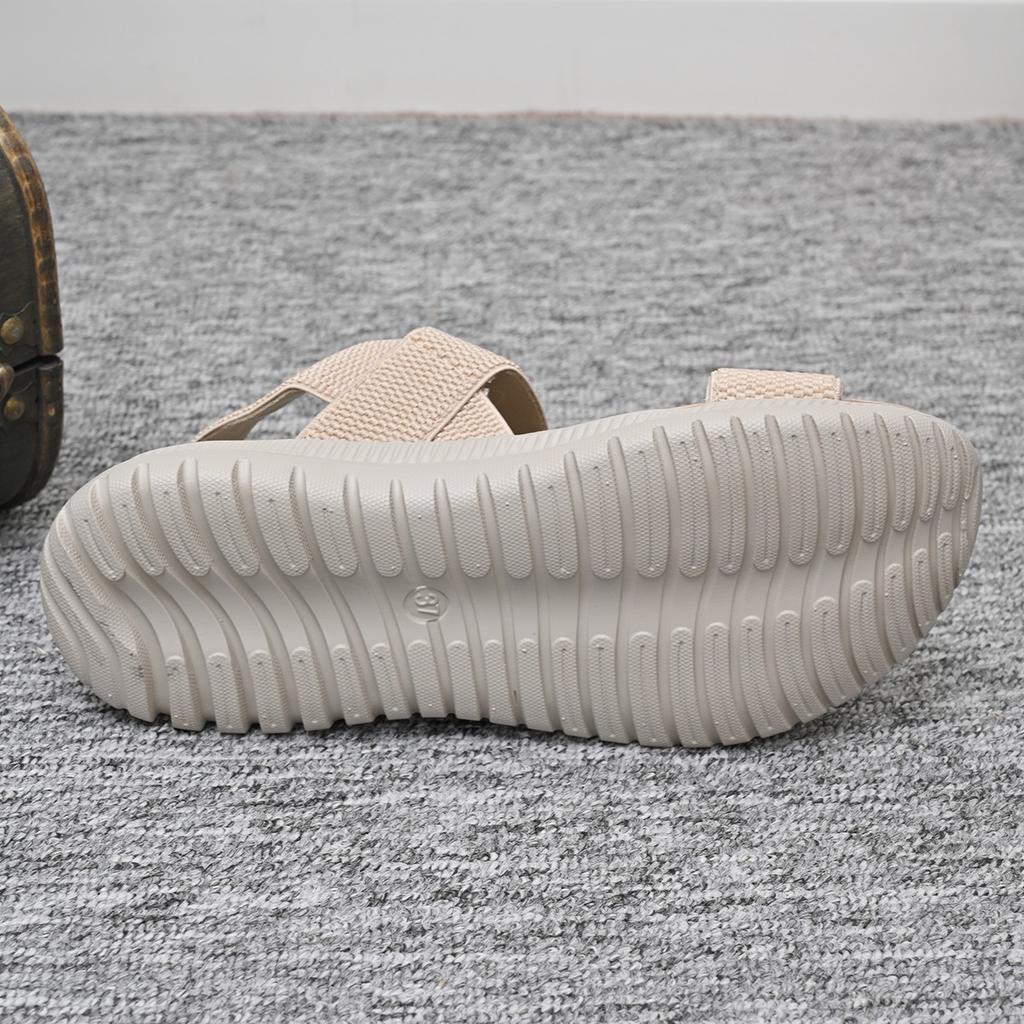 Fashion Elastic Band Flat Sandals for Women Summer 2025 Lightweight Non Slip Beach Shoes Woman Casual Comfort Platform Sandalias Mujer