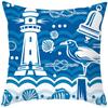 Blue Ocean Pattern Throw Pillow Cover With Short Plush Print Living Room Sofa Decoration Cushion Cover Pillow Covers Decorative