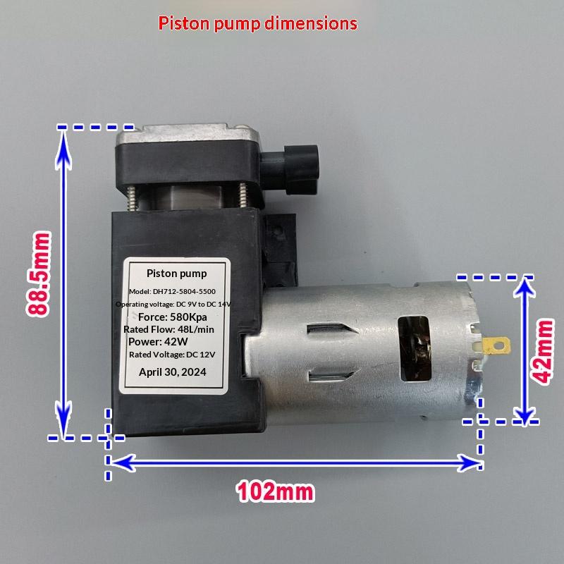 1Pcs 48L Dc12V/24V Small Negative Pressure Vacuum Air Pump Large Flow Pneumatic Piston Pump 42W 5000/5500Rpm For Industrial Use