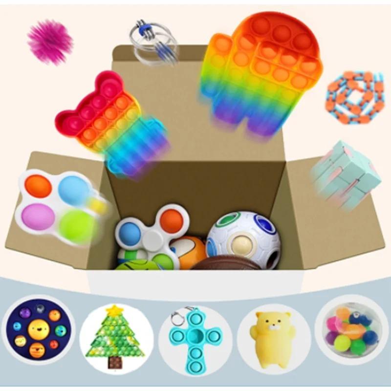 Losowa Torebka z Tajemniczymi Zabawkami Fidget dla Dzieci Tanie Zabawki Sensoryczne Odstresowujące Prezenty dla Osób z Autyzmem ADHD Spinner Fidget Miękki Zestaw