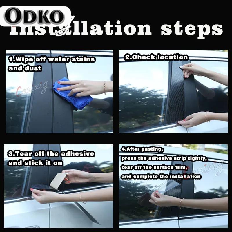 8Pcs PC Material Pillar Post Cover Door Window Molding Stickers For Nissan X-Trail T32/Rogue 2014- Car Styling Mouldings