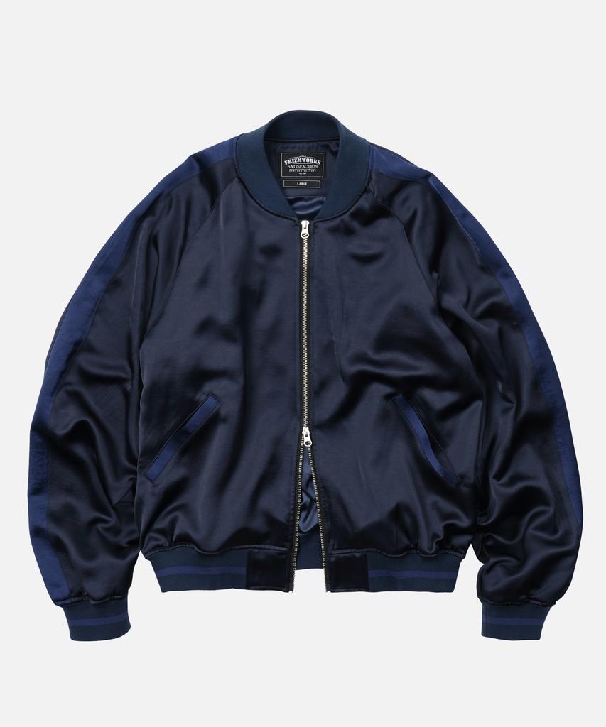Frizmworks Viscose Satin Jacket _ Navy
