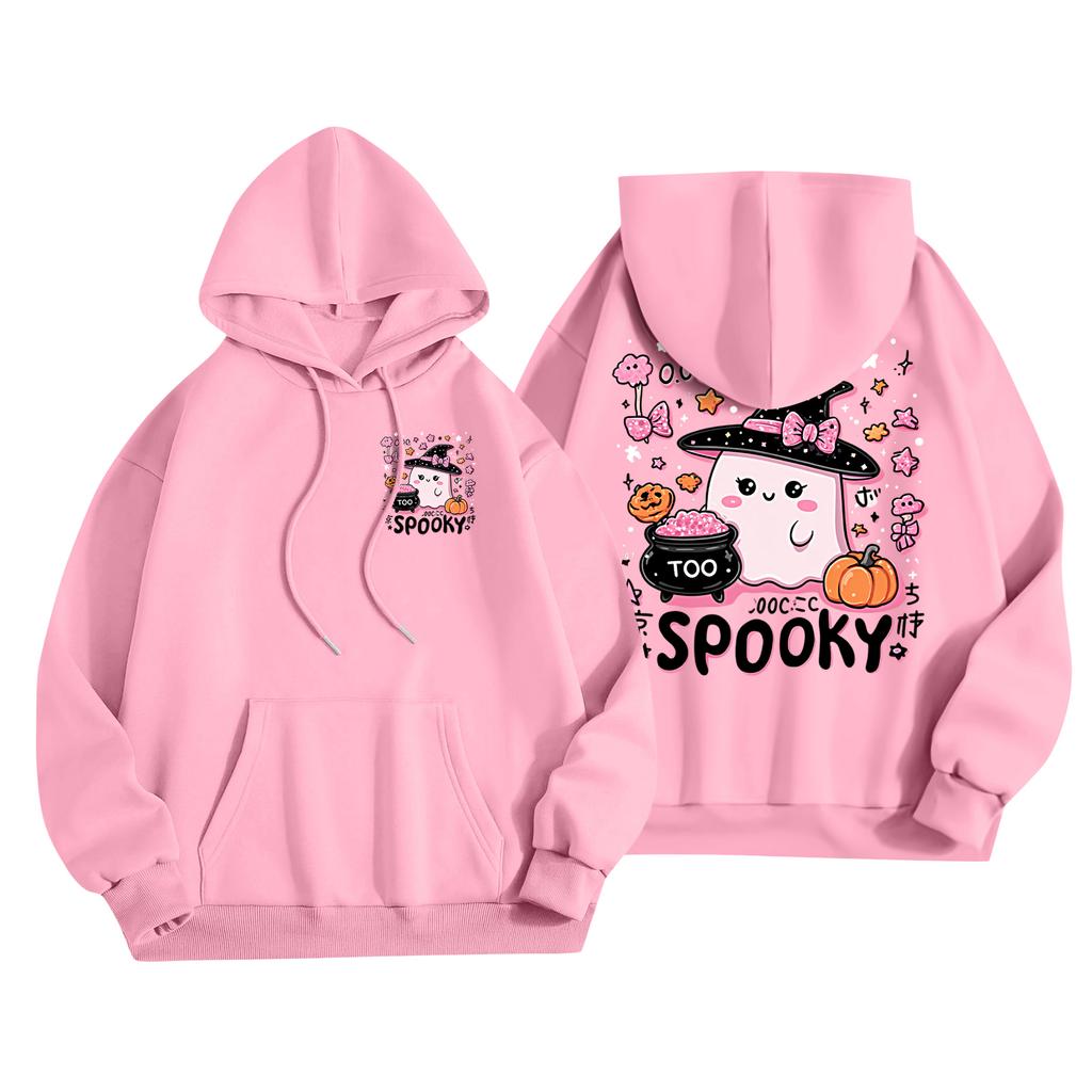 Children's Casual Fashion Halloween Print Long-Sleeved Hooded Sweatshirt