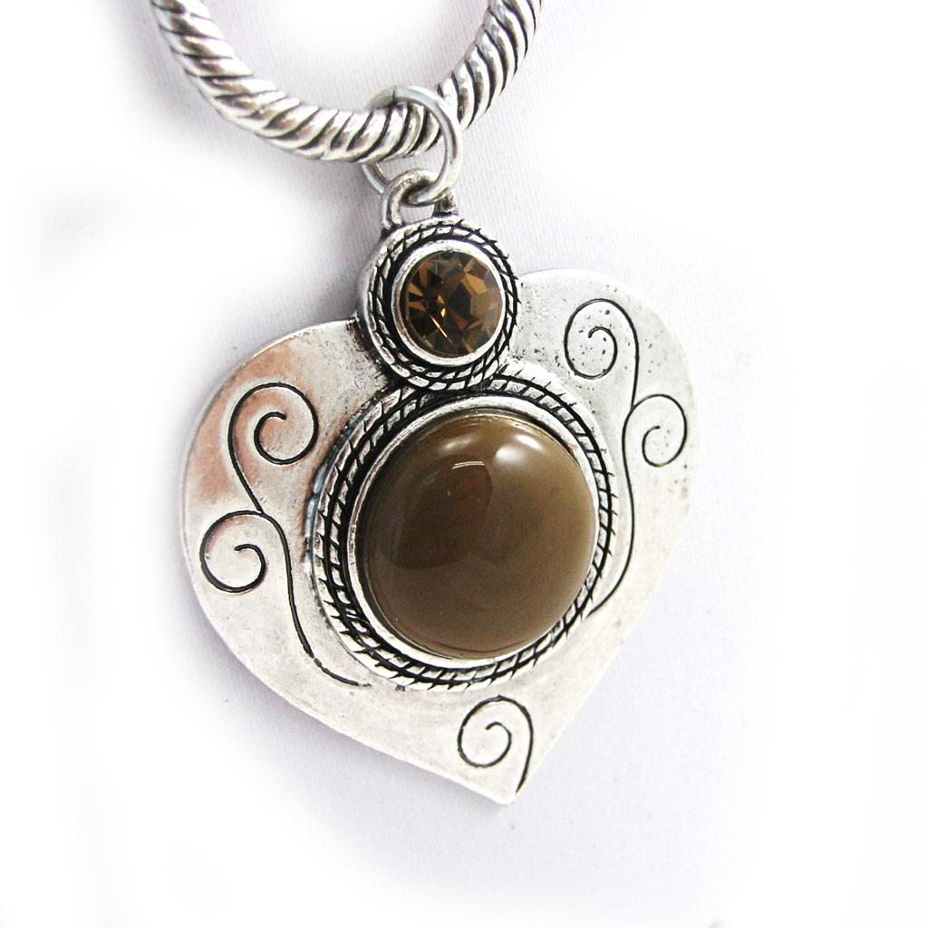 NOA [G5917] - Brown 'Love' Designer Necklace