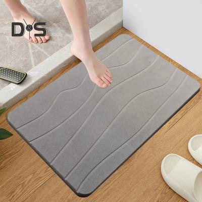 Badezimmer-Bodenmatte, schnell saugfähig, schnelltrocknend, Kieselalgenschlamm, rutschfester Bodeneinstiegsteppich, leicht zu reinigen, Mehrzweck-Badezimmer-, Dusch-, Waschbecken- und Küchenteppich