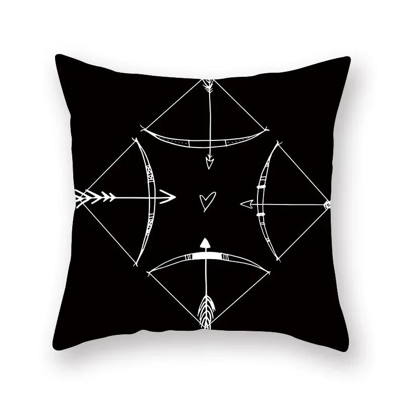 45x45cm Fashion Black Grey Lip Eye Print Pattern Pillow Case Home Living Room Sofa Decoration Cushion Cover