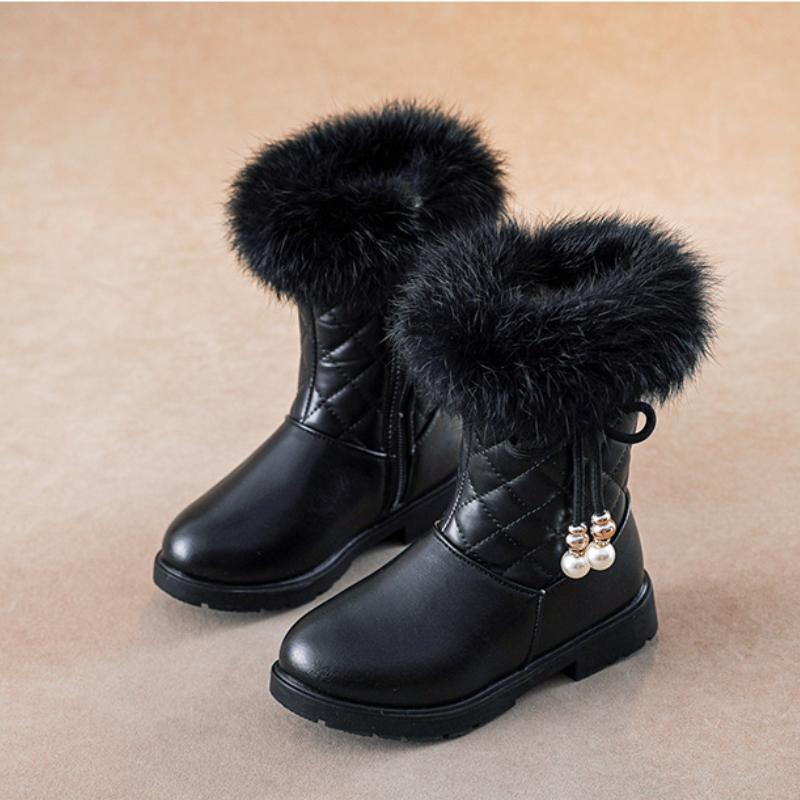 Botas Women Winter Boot 2024New Medium Large  Fashion Girl Shoessweet Princess Boots Thickened Warm Cotton Boot Child Snow Boot