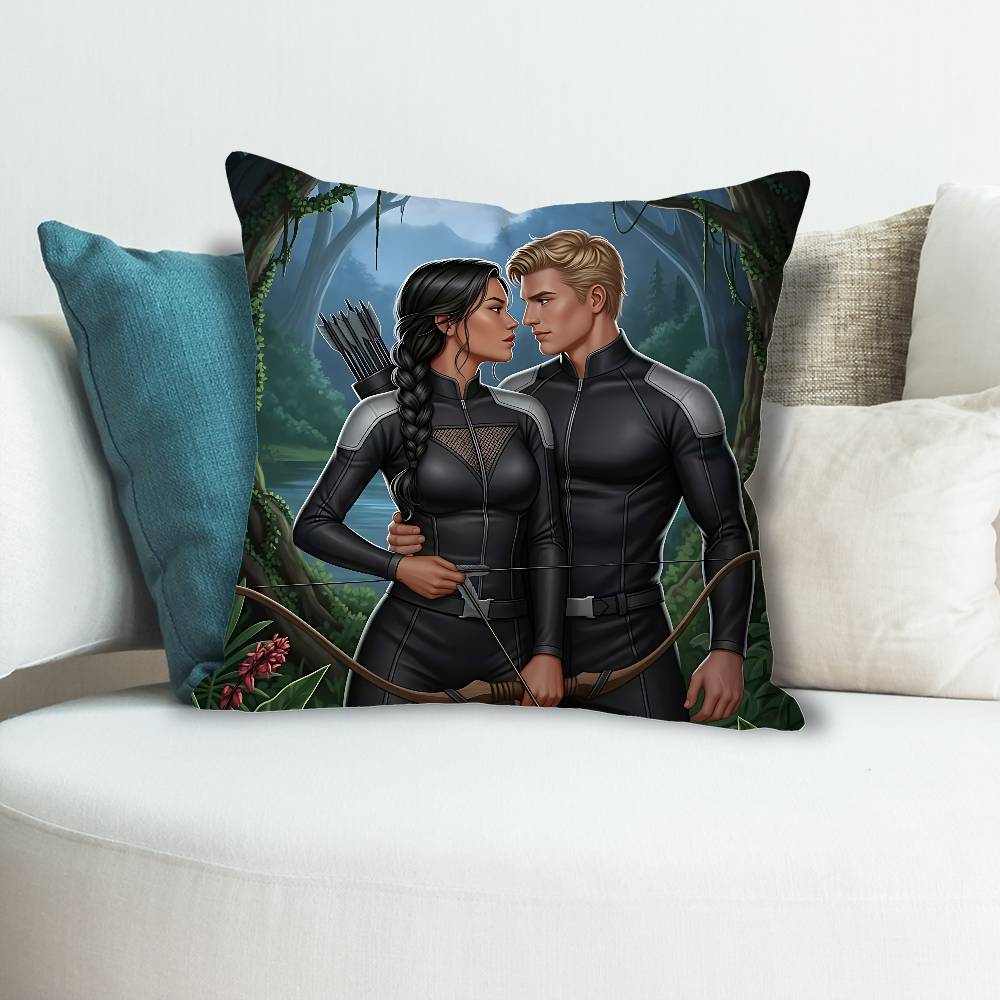 TThe HHunger GGames Pillow Cases for Bedroom Living Room Sofa Home Decor Polyester Cushion Cover with Zipper