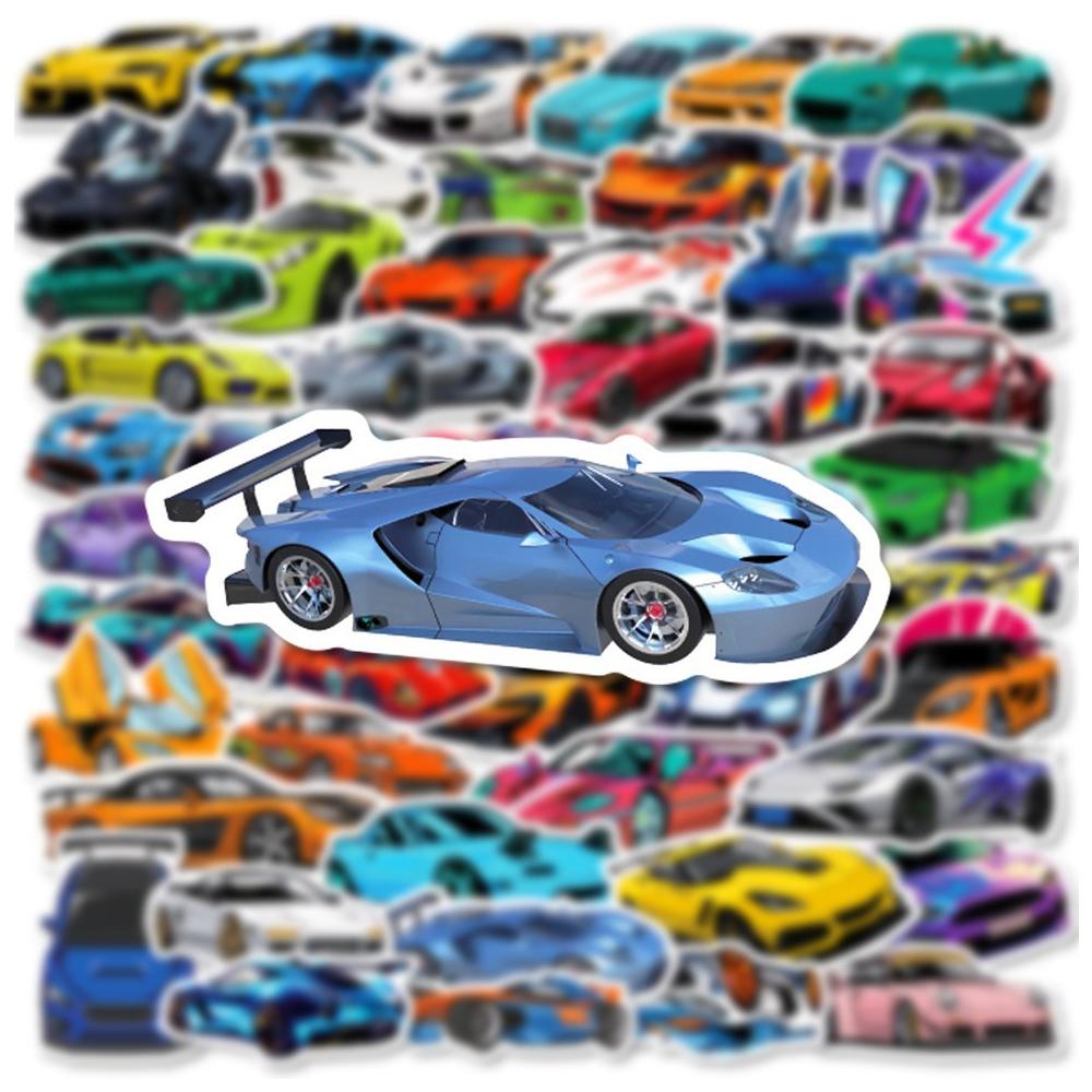 10/30/50pcs  Racing Supercar Graffiti Stickers Classic Retrofit Racing Car Decal DIY Skateboard Bike Cool Waterproof Sticker