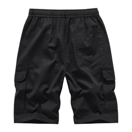 Knee Length Shorts Elastic Waist Sports Straight Cool Streetwear Men Clothes