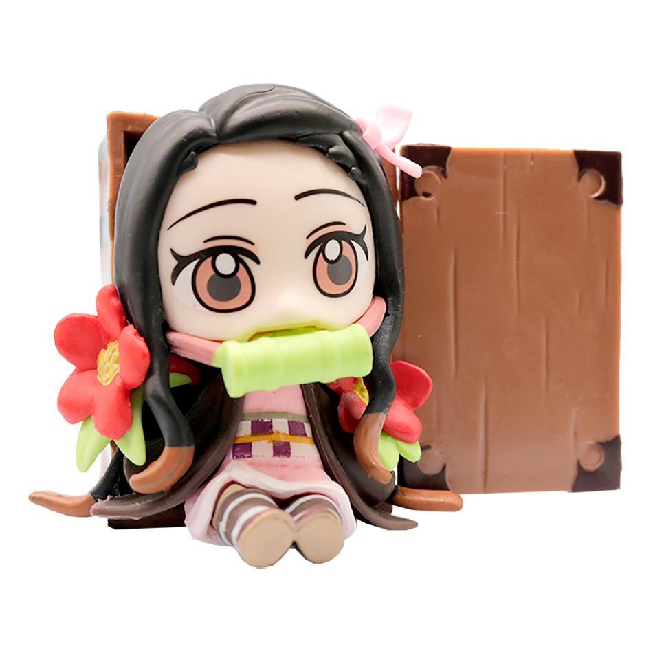 Anime Demon Slayer 6Pcs/Set Small Figure Boxed Character Multiple Combination Sets Cute Anime Toy Gift Collection Decoration PVC