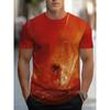 Fashion Men's Crew Neck Short Sleeve 3D Casual Color Printing Casual Short Sleeve Crew Neck T-Shirt