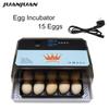 Household Mini Incubator 15 Eggs Incubator Hatcher Automatic Temperature Controller for Chicken Duck Quail Goose Pigeon