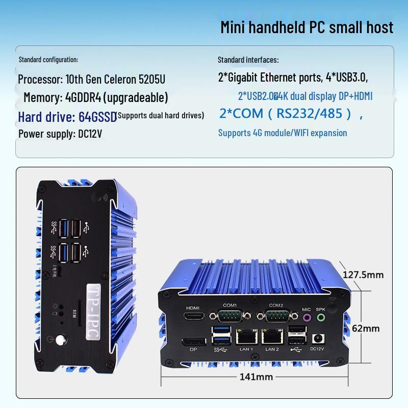 

Tuolang Мини-портативный бортовой компьютер с высокопроизводительным процессором 10-го поколения для беспилотного управления с установкой на транспортное средство